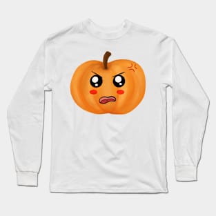 Angry kawaii pumpkin Long Sleeve T-Shirt